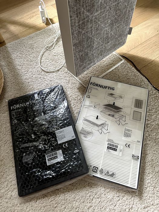 Purificador de ar, branco, + Dois NOVOS filmes de gases e maus cheiros