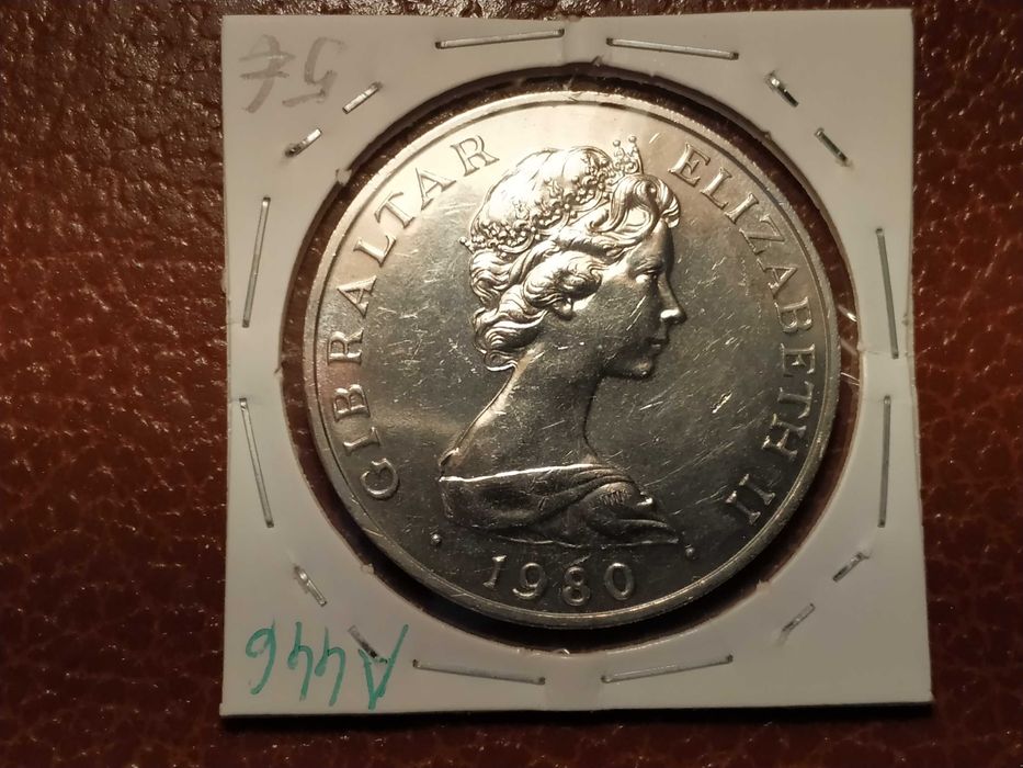 A446 moeda de one crown de 1980 (Barcos) - Gibraltar