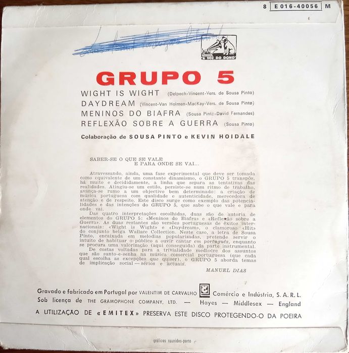 Grupo 5	- - - - -	Wight Is Wight	- - - - -	EP