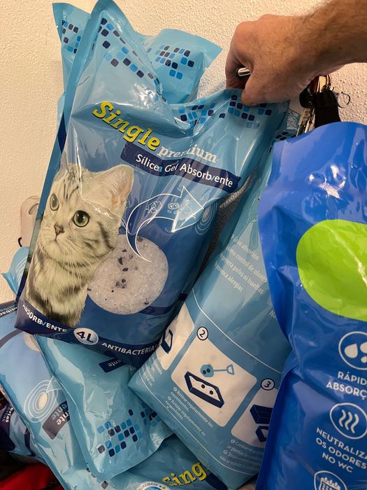 Sílica Areia gato 12 sacos 4kg cada