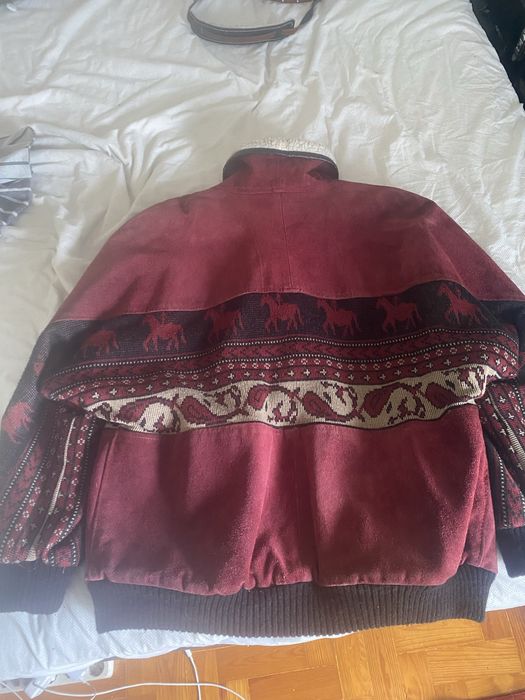 Vintage red suede jacket