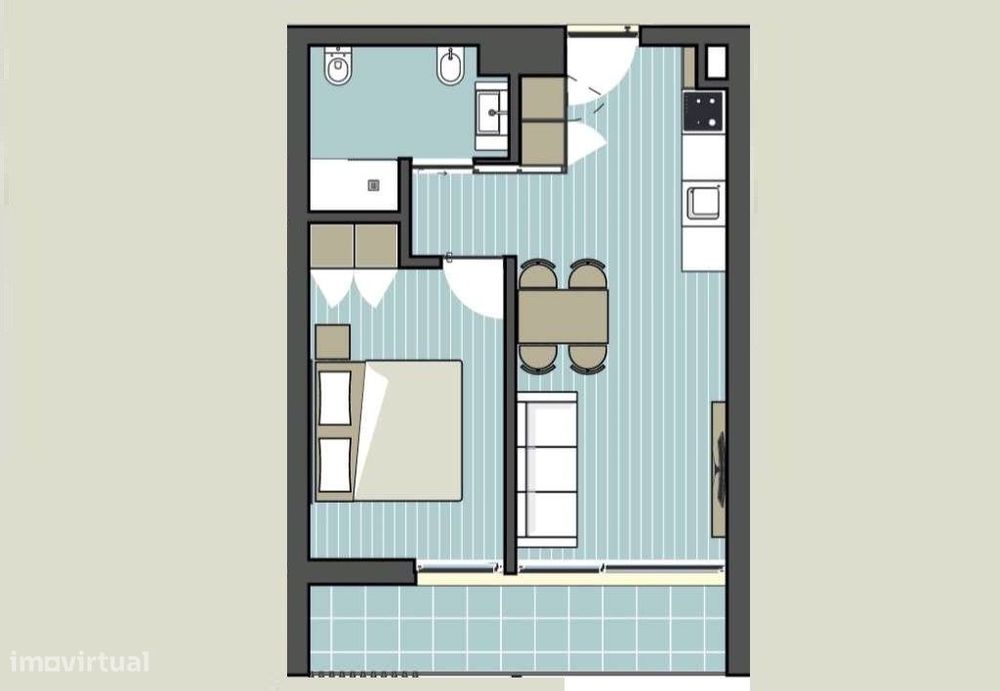 Apartamento T1 com varanda às faculdades e Hospital de São João