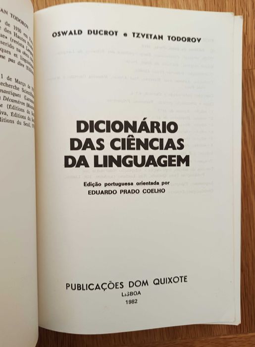 Dicionário das Ciências da Linguagem - Ducrot e Todorov (portes incl.)