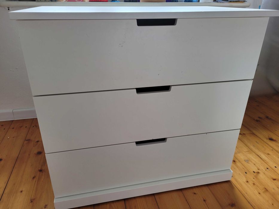 NORDLI Komoda, 3 szuflady, biały, 80x76x47 cm