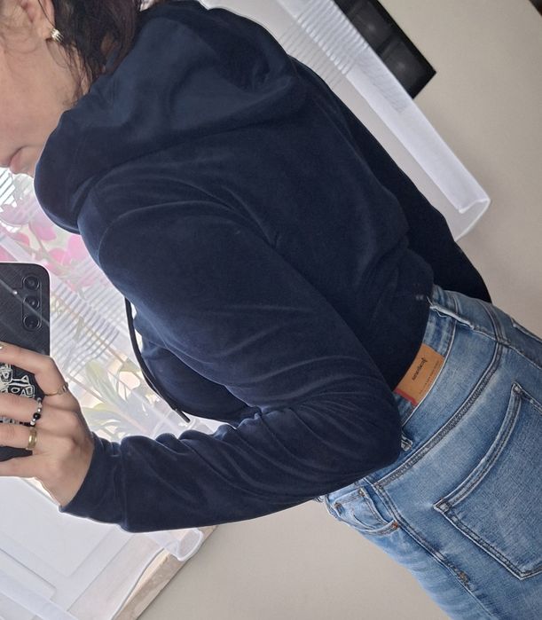 Bluza welurowa z kapturem