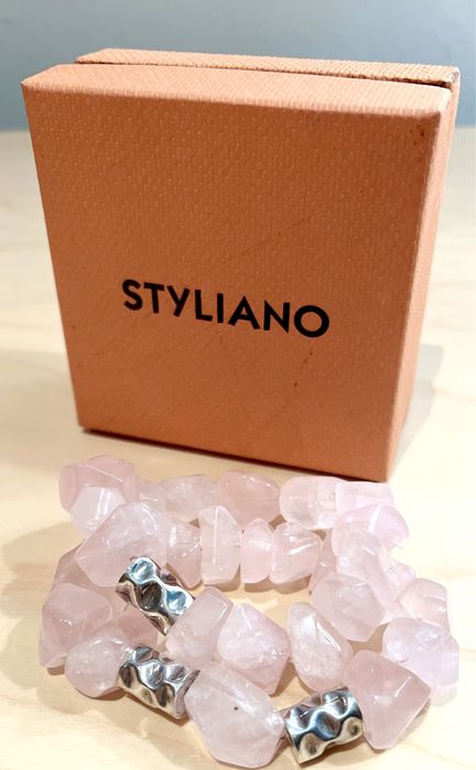 Pulseiras Styliano com prata em quartzo rosa