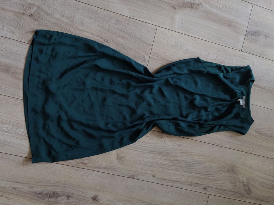 H&M Ciemno zielona butelkowa zieleń sukienka HM zwiewna rozmiar xs 34