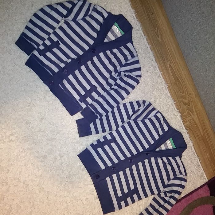 2x kardigan r.122 bliźniaki wiosna, lato, jesień,czapki,bluzy