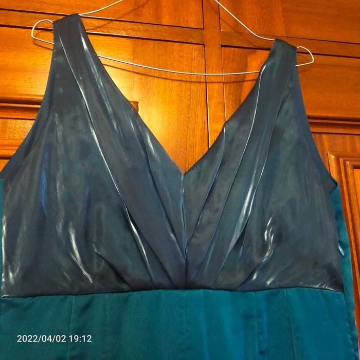 Vestido de cerimónia azul petróleo (Tamanho 38) - BOM ESTADO