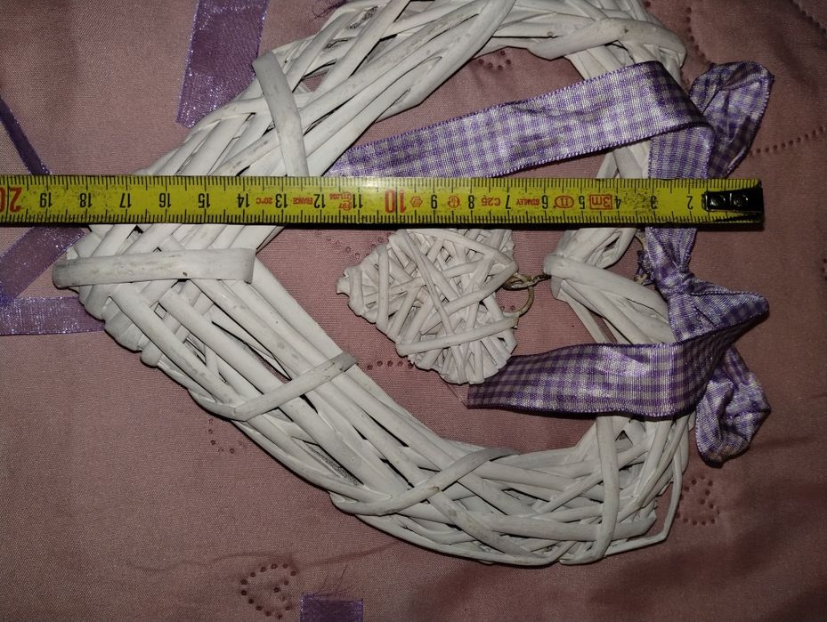 Wiklinowe serca ozdoby