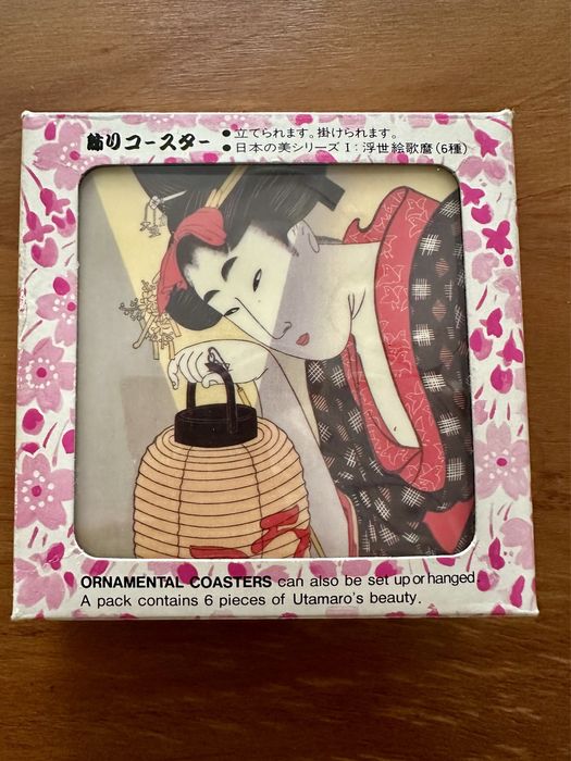 Conjunto de bases para copos Japonês (Utamaro)