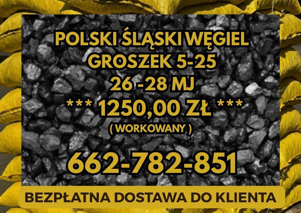 POLSKI WĘGIEL : GROSZEK 5-25, 26-28MJ - Transport Gratis !