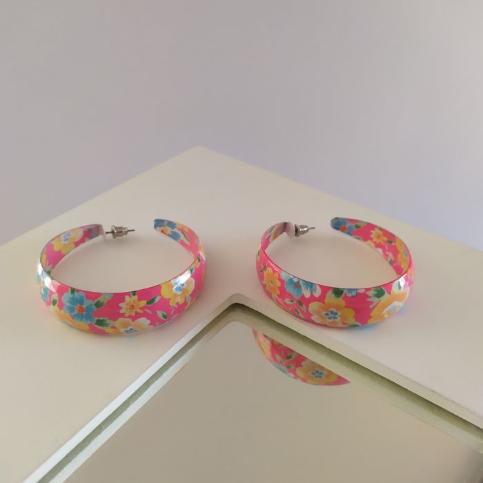 kolczyki koła w kwiaty