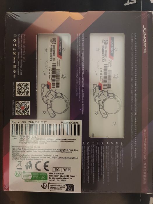 DDR4 32Gb Juhor 3600 samsung chips