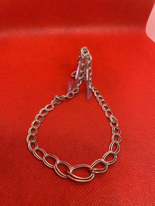 Volta em prata com elos duplos, em caixa