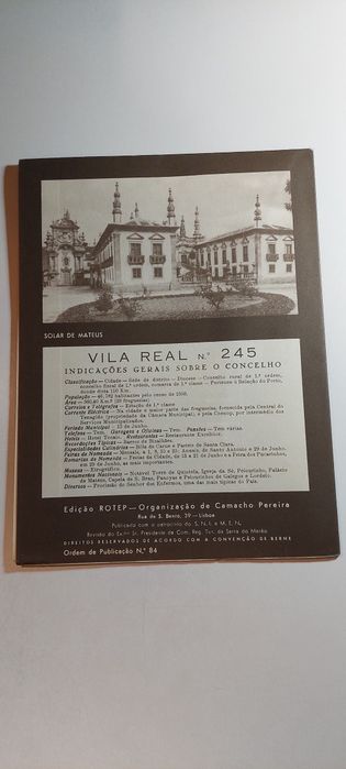 Vila Real - Roteiro ROTEP | Incluí Mapa Desdobrável