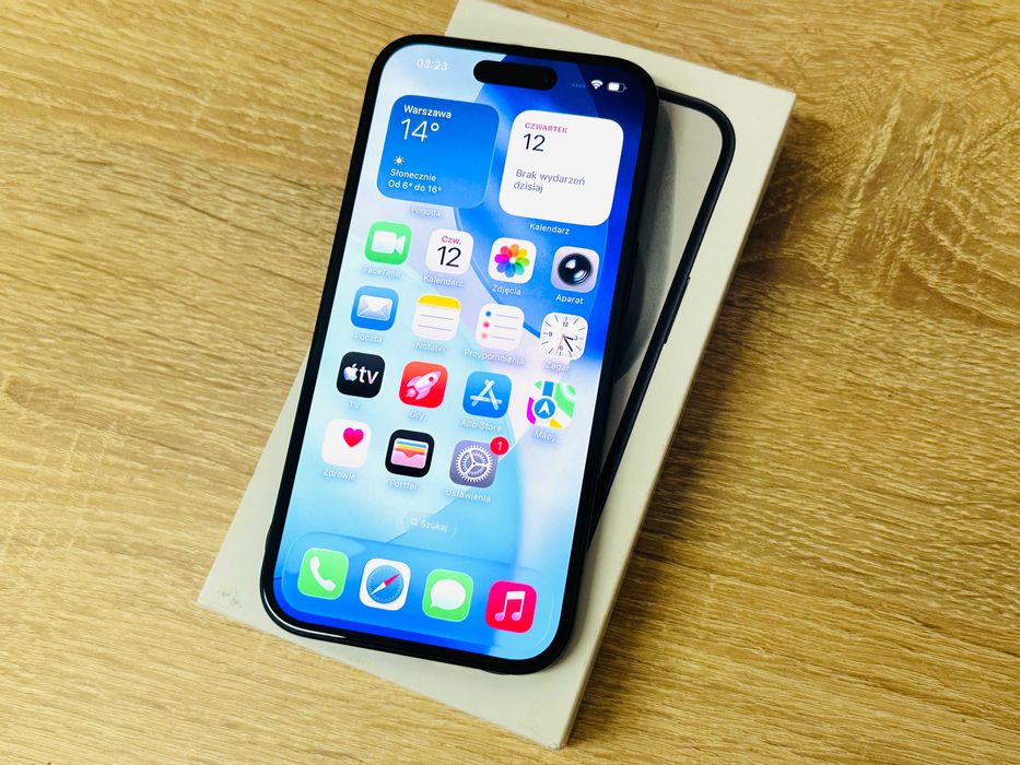 Smartfon Apple iPhone 15 128 GB Czarny Stan BDB Okazja!