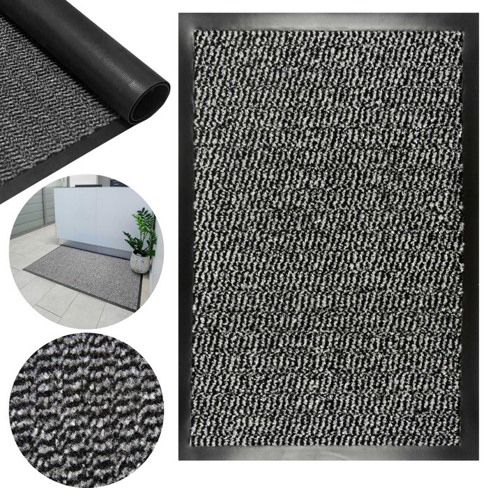 Wycieraczka do butów pod drzwi gumowa mata podłogowa 40x60 cm szara