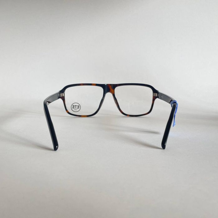 Okulary oprawy ETE w stylu retro czarno-brązowe
