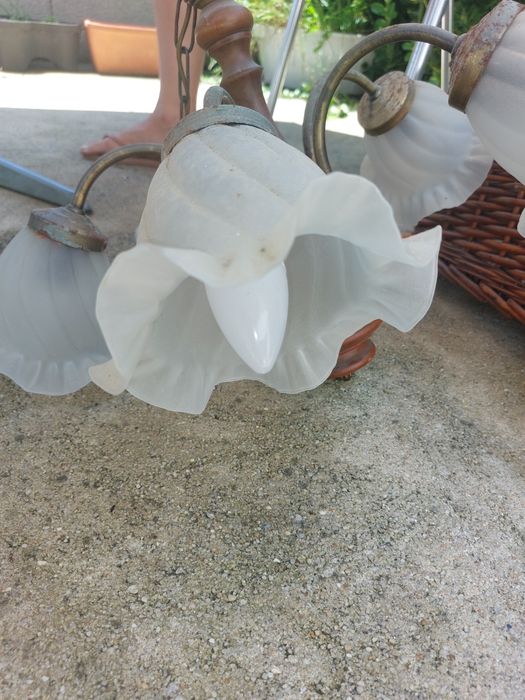 Lustre Vintage de Teto (5 Braços) – Ideal para Restauro