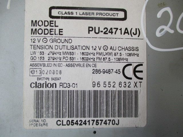 Rádio / auto-rádio PEUGEOT 307 (3A/C)