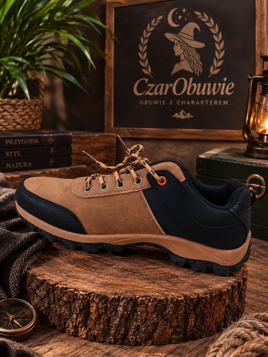 Męskie buty trekkingowe outdoorowe – brązowe