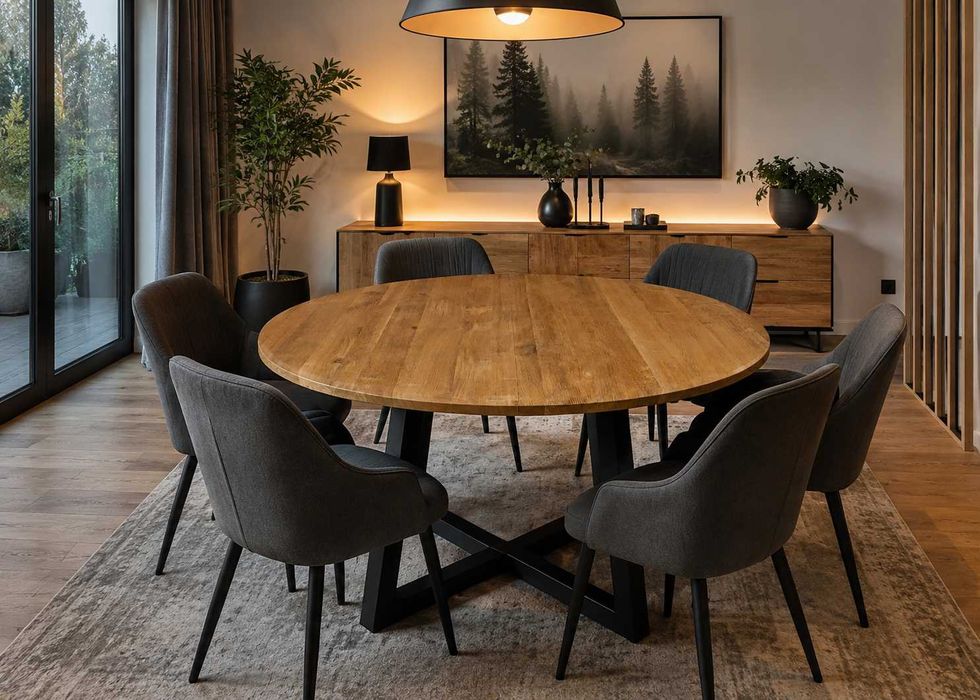 Stół Dębowy Okrągły LOFT - 100% Lite Drewno Różne Wymiary Rozkładany