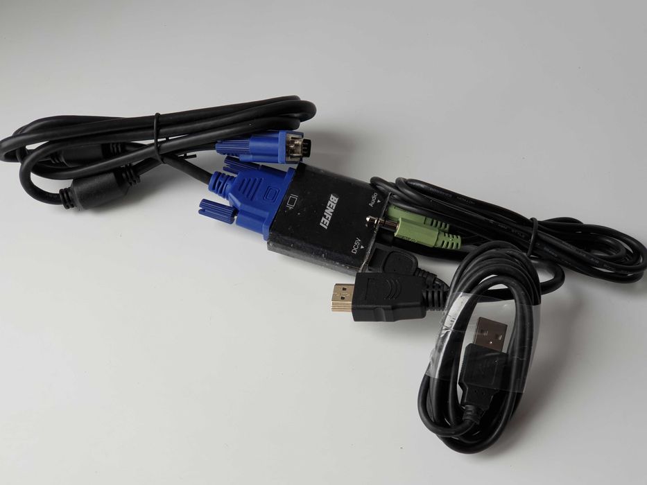 адаптер HDMI to VGA звуком аудіо  3,5 мм jack BENFEI + кабель комплект