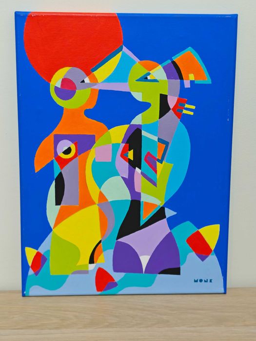 Pintura em ACRÍLICO SOBRE TELA de MONK VINCENZO SANGIORGIO, assinado pelo artista