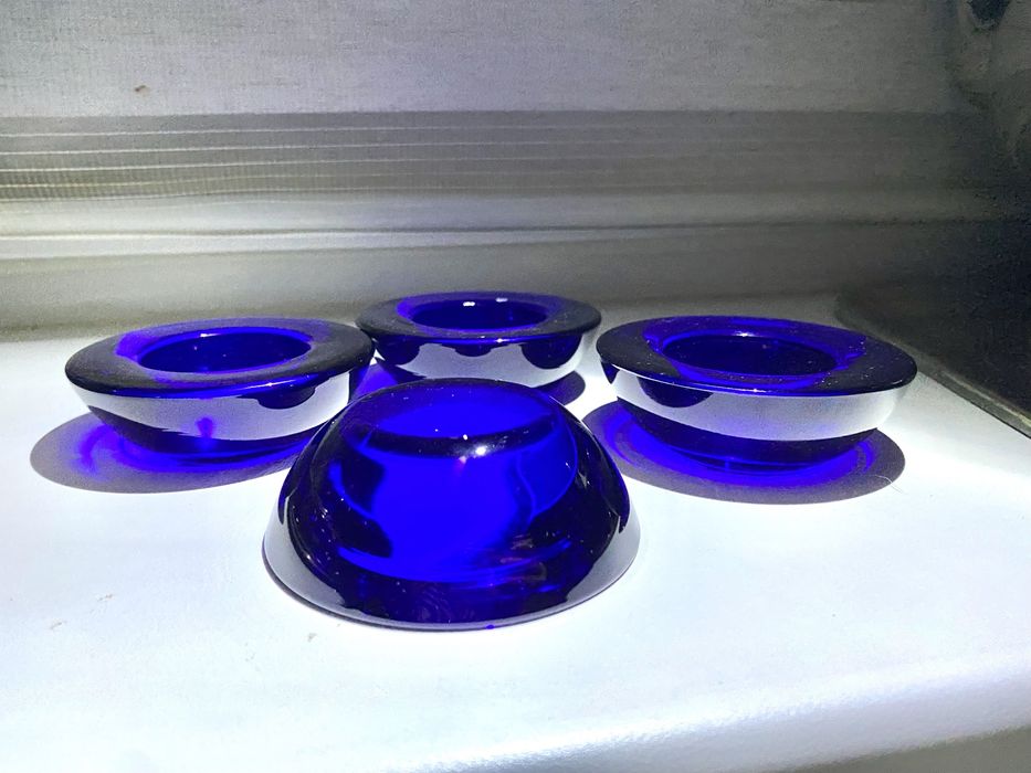 Ваза-подсвечник, цветное стекло