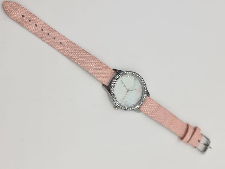 Relógio senhora analógico branco e rosa