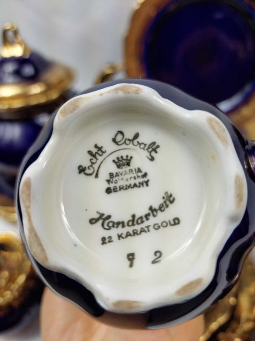 Serviço de Chá Alemão Bavaria - Jogo de Chá em Porcelana Vidrada