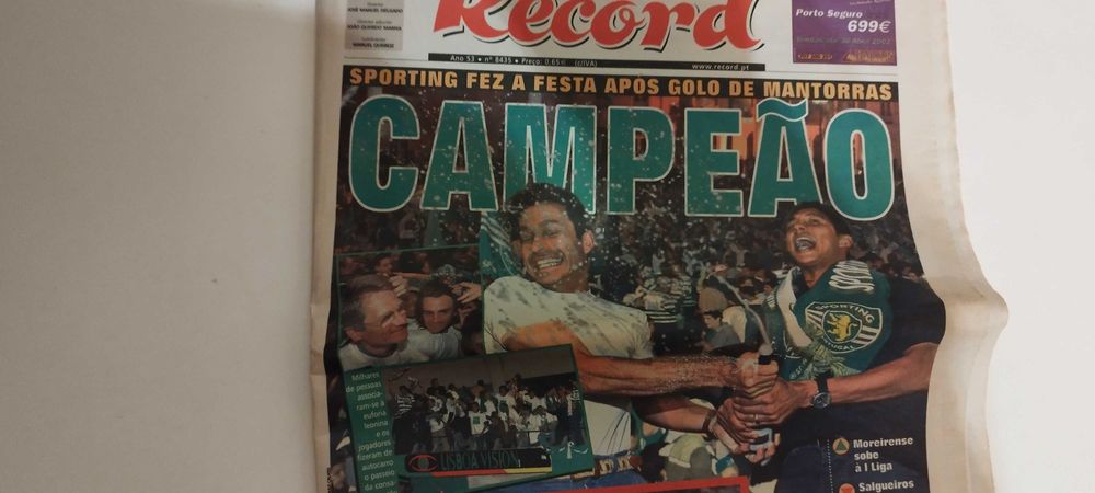Jornal "Record" (29-Abril-2002) Sporting Campeão