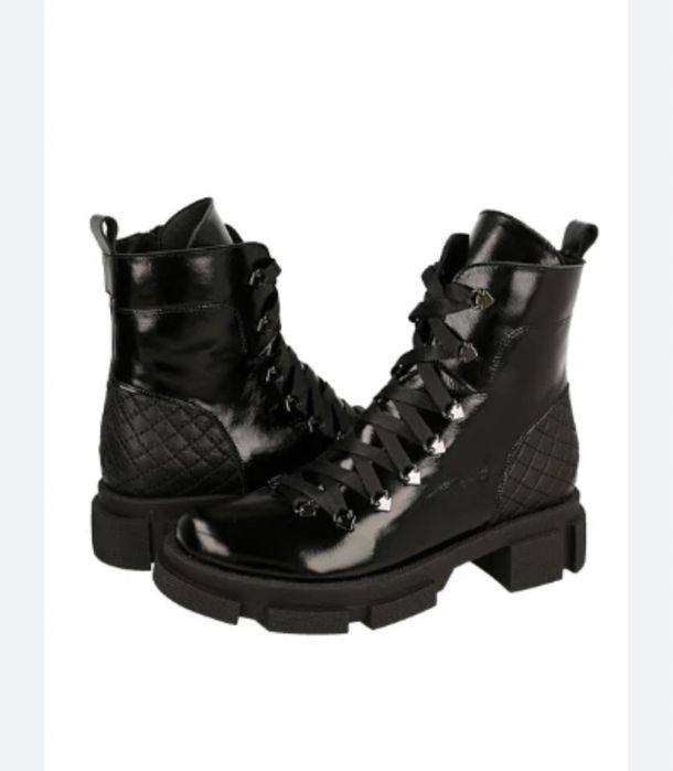 Кожані черевики демісезонні/ зимові жіночі лакові чоботи