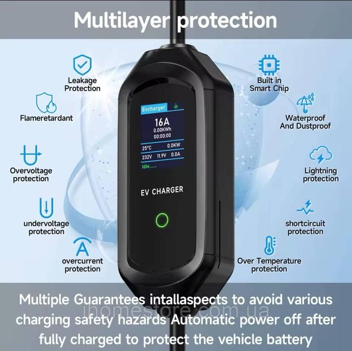 Зарядний пристрій для електромобіля Afyeev (WI-FI) Type 2, 16А, 3.6кВт