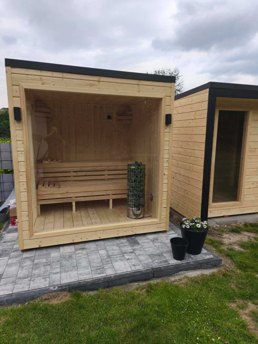 Sauna Ogrodowa Olaya 3 2,3x2,0 Ocieplona + Piec + Witryna