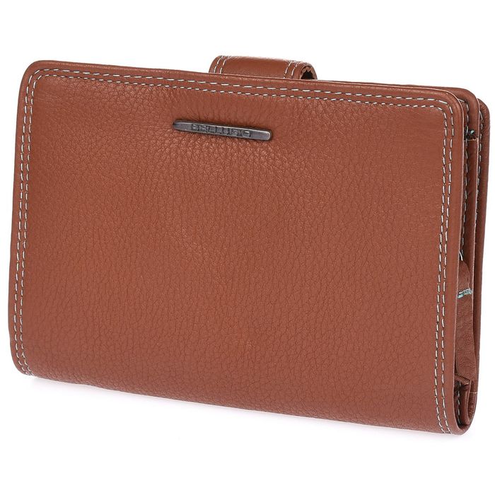 portfel damski kolorowy poręczny skórzany bellugio - jasnobrązowy