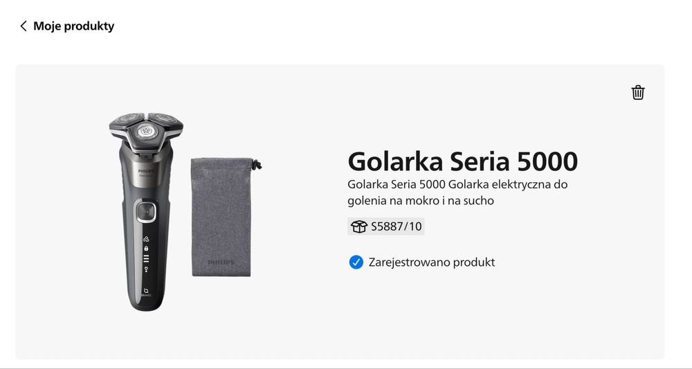 Golarka Philips Seria 5000 gwarancja + dowód zakupy