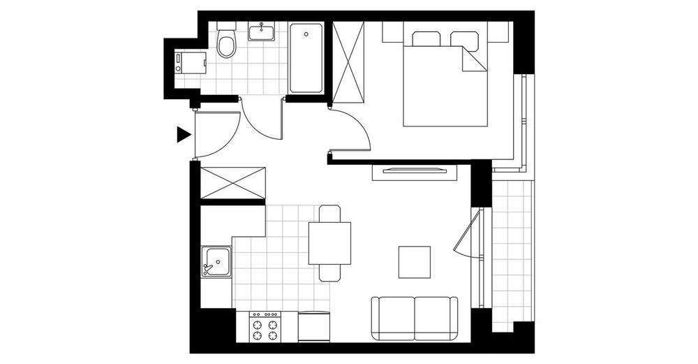 2-pokojowe mieszkanie 32 m² + loggia - Widok 3