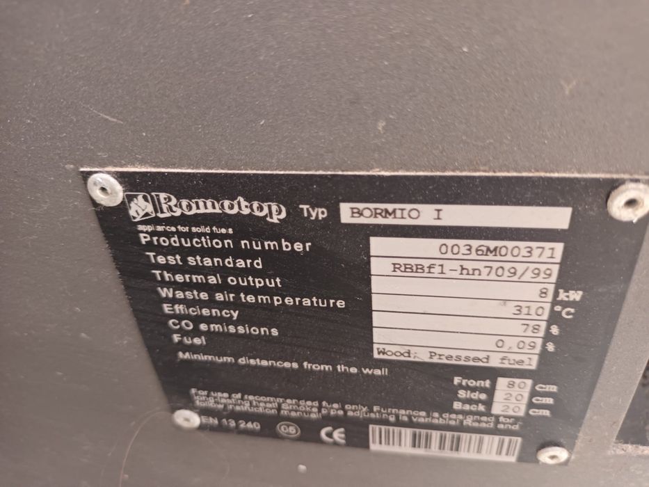 Salamandra a Lenha Romotop Bormio I – 8 kW