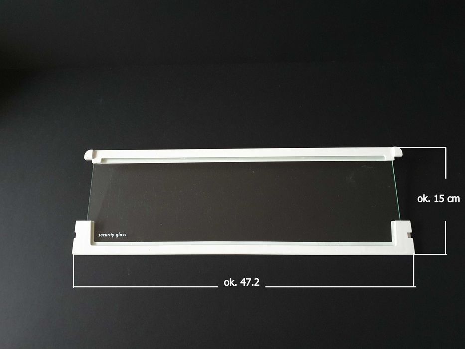 Półka szklana do lodówki z listwami. Szyba AEG Electrolux Santo