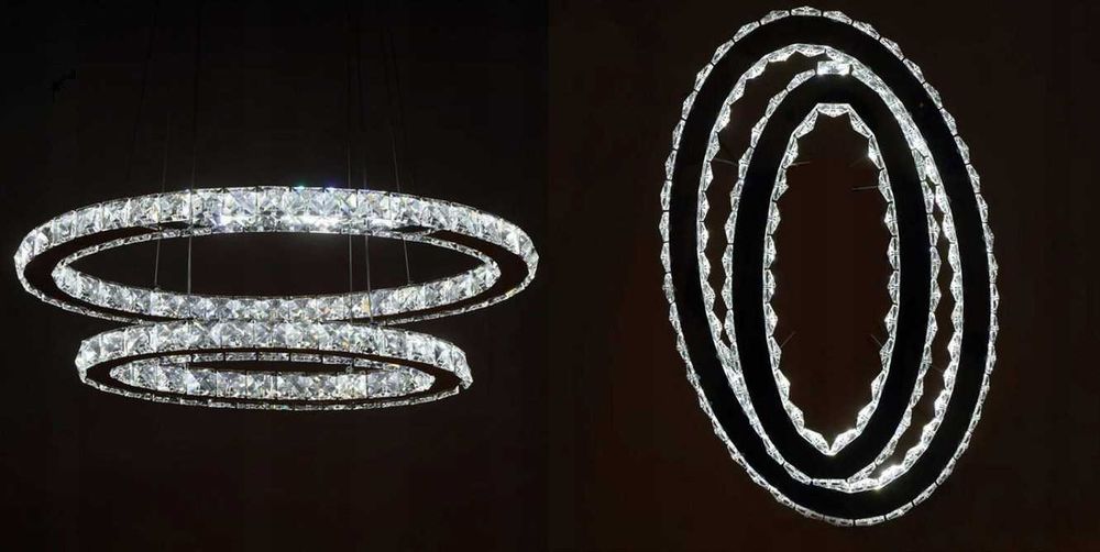 Lampa wisząca WOBAKO OLIVIA żyrandol LED kryształki 36W NOWY