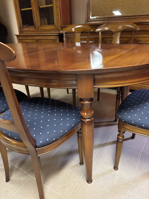 Piekny Stylowy Zestaw Komoda lustro witryna stół 6 krzeseł jak Selva