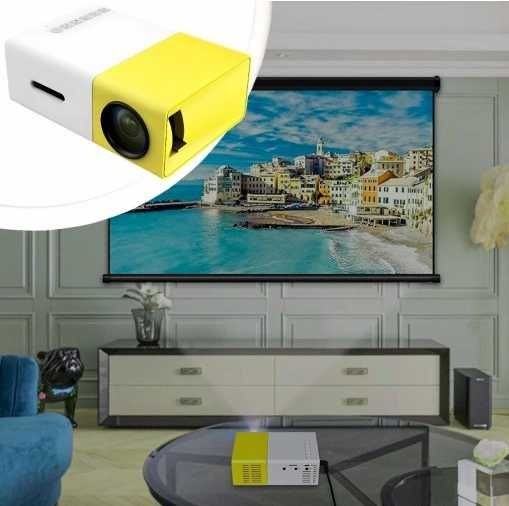 Nowy projektor, rzutnik, przenośny, LED, HD,USB, zestaw, na prezent