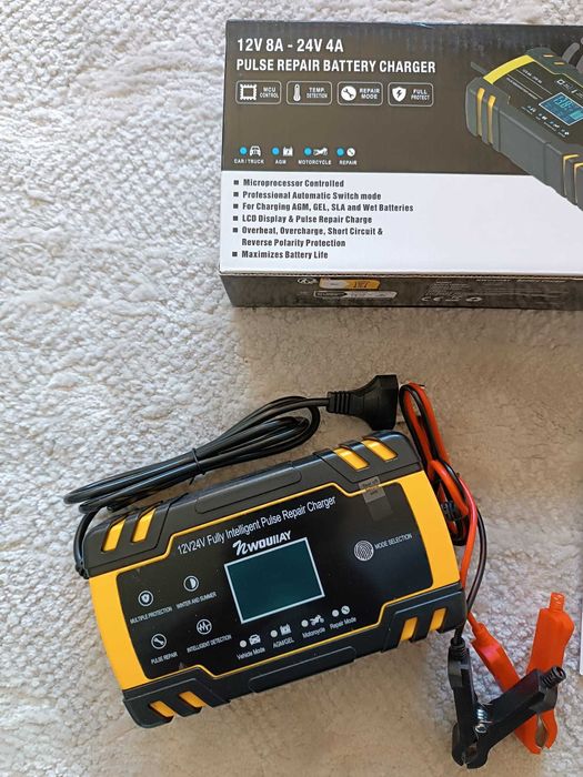 Carregador Baterias NWOUIIAY 8A 12V / 4A 24V (NOVO)