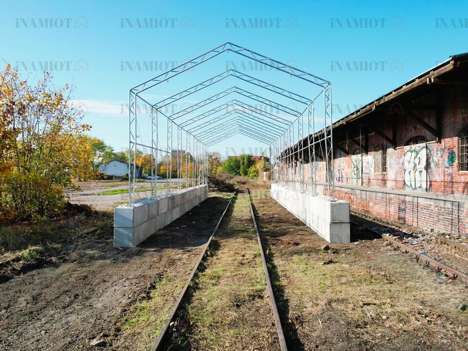 Hala namiotowa łukowa 6x10x5x3 magazyn konstrukcja ocynkowana.