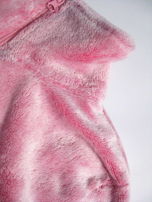 Мягенькая плюшевая толстая розовая кофта на молнии с карманами Janina