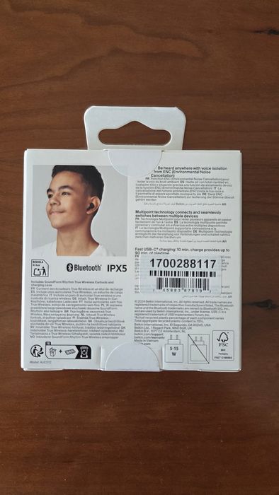 Auriculares Belkin
Auriculares True Wireless Bluetooth Belkin SoundForm Rhythm - Preto