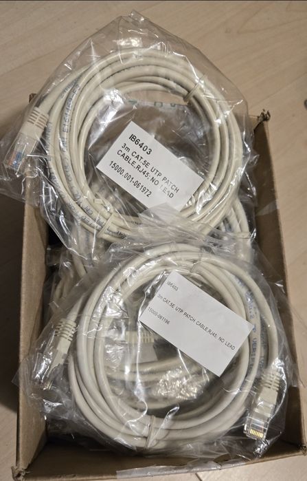 Kabel sieciowy 3m - patchcord kat. 5E - 15 sztuk