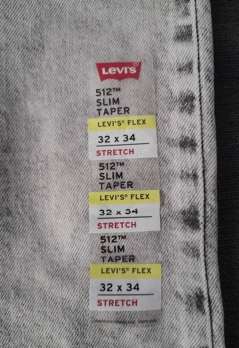 Продам новые мужские джинсы Levi's 512™ светло серые W32*L34